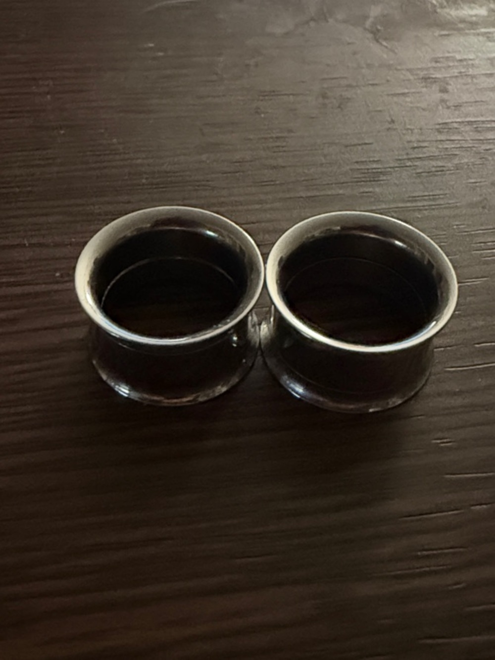 Sterling Silver Double Flare Ear Plugs - Black Oxidized